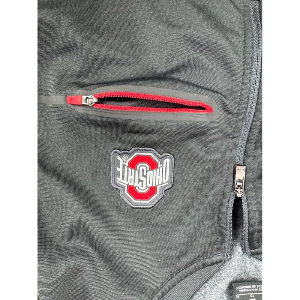 Nike Ohio State Buckeyes Dri-FIT Quarter Zip Pullover Mens XL Charcoal Grey NWT